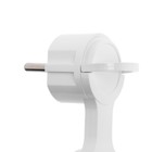 Вилка плоская, за шкаф, 16А, с з/к, 220 В, белая - фото 25567920