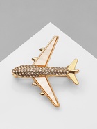 Брошь «Самолёт», цвет белый в золоте 10471833