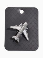 Брошь «Самолет», цвет белый в серебре 10471834