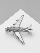 Брошь «Самолет», цвет белый в серебре 10471834
