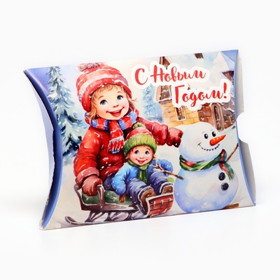 Коробка подарочная новогодняя складная «С Новым годом» 11×8×2 см