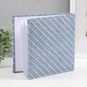 Фотоальбом на 200 фото 10×15 см кожзам «Багетная текстура», бумажные листы, синий, 5×23×22 см