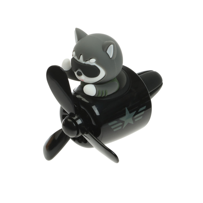 Ароматизатор в воздуховод, Котик пилот, 2 аромата, черно-серый - Фото 1