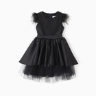 Платье нарядное детское KAFTAN, р.34 (122-128 см), черный - фото 110723268