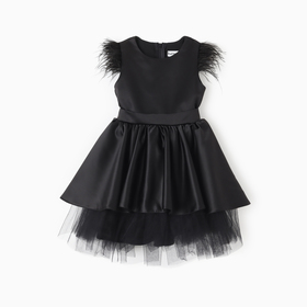 Платье нарядное детское KAFTAN, р.34 (122-128 см), черный