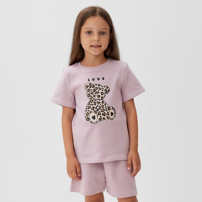 Пижама детская KAFTAN Love, размер 32 (110-116 см), лиловая