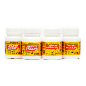 Янтарная кислота Vitamuno, 50 таблеток по 0,5 г, 4 упаковки