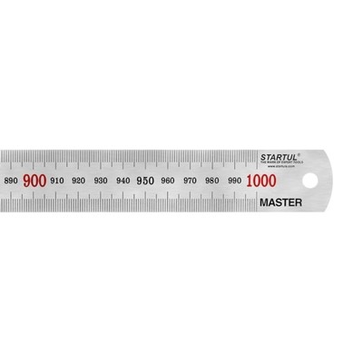 Линейка измерительная STARTUL ST3500-100, металлическая, матовая, 1000, мм