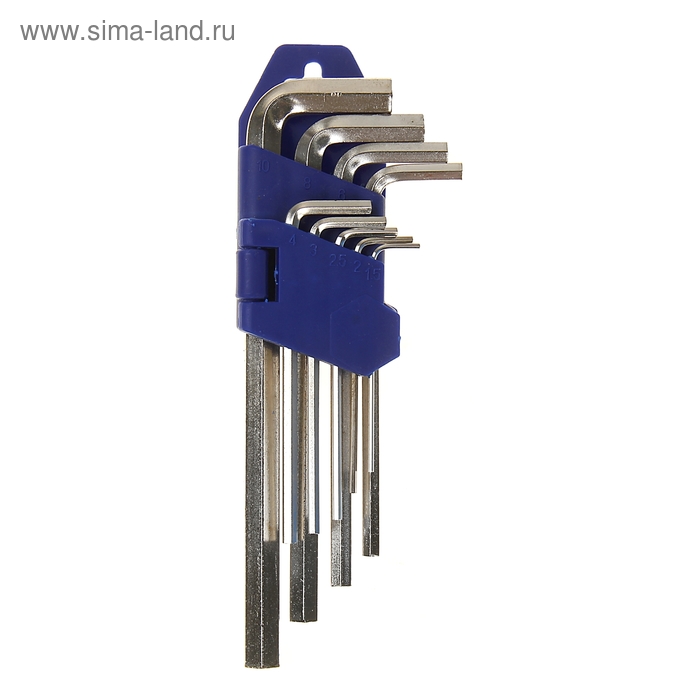 Набор ключей шестигранников ТУНДРА, 1.5 - 10 мм, 9 шт., удлиненные - Фото 1