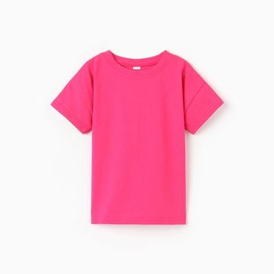 Футболка для девочки со спущенным плечом, цвет фуксия, рост 122 см