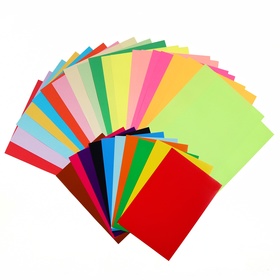 Цветная бумага тонир, А4, 40 листа, 25 цветов (обычная, неон, самоклеящаяся) 80 г/м
