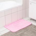 Коврик для ванной и туалета Доляна «Пушистик», 50×80 см, цвет розовый - Фото 1
