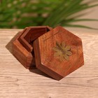 Шкатулка «Солнце», 6.5×7.5×4 см, дерево шишам - Фото 2