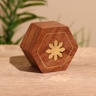 Шкатулка «Солнце», 6.5×7.5×4 см, дерево шишам - Фото 5