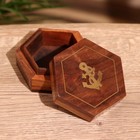 Шкатулка «Якорь», 8.5×7.5×3.5 см, дерево шишам - Фото 2