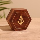 Шкатулка «Якорь», 8.5×7.5×3.5 см, дерево шишам - Фото 4