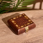 Шкатулка резная, 10×10×4 см, дерево шишам - Фото 1