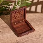 Шкатулка резная, 10×10×4 см, дерево шишам - Фото 2