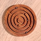 Головоломка-лабиринт «Круг», 10×10 см, дерево шишам - Фото 2