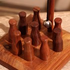 Игра настольная «Боулинг», 12×12×21 см, дерево шишам - Фото 3