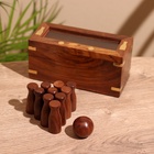Игра настольная «Боулинг», 15×6×7 см, дерево шишам - Фото 3