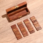 Игра настольная «Домино», в шкатулке, 17×6×5 см, дерево шишам - Фото 6