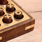 Игра настольная «Крестики-нолики», 10×10 см, дерево шишам, латунь - Фото 3