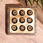 Игра настольная «Крестики-нолики», 10×10 см, дерево шишам, латунь - Фото 5