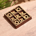 Игра настольная «Крестики-нолики», 13×13 см, дерево шишам, латунь - Фото 2