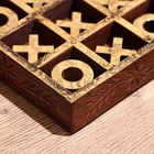 Игра настольная «Крестики-нолики», 13×13 см, дерево шишам, латунь - Фото 3