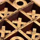 Игра настольная «Крестики-нолики», 13×13 см, дерево шишам, латунь - Фото 4