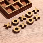 Игра настольная «Крестики-нолики», 13×13 см, дерево шишам, латунь - Фото 6