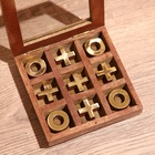 Игра настольная «Крестики-нолики», 13×13 см, манговое дерево, латунь - Фото 6