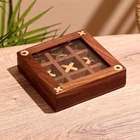 Игра настольная «Крестики-нолики», 13×13 см, манговое дерево, латунь - Фото 1