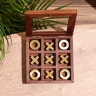 Игра настольная «Крестики-нолики», 13×13 см, манговое дерево, латунь - Фото 4