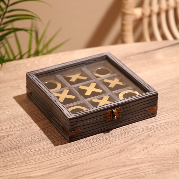 Игра настольная «Крестики-нолики», 18×18 см, манговое дерево, латунь - Фото 1