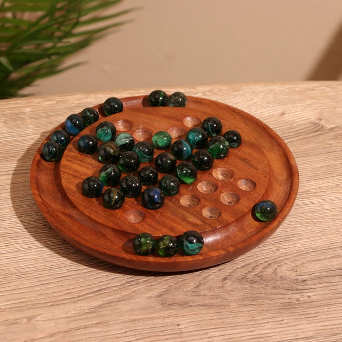 Игра настольная «Солитер», 19×19 см, дерево шишам - Фото 1