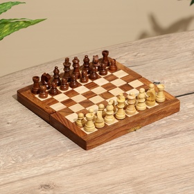 Игра настольная 2в1 (шахматы + бэкгэммон), доска 20х20 см, дерево шишам