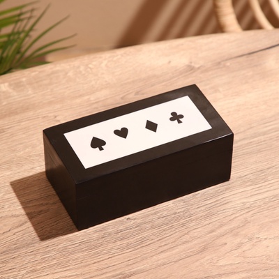Игра настольная 3 в 1, домино, кубики, карты, полирезин, МДФ