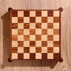 Игра настольная 3 в 1, шахматы, домино, кубики, доска 20×20 см, дерево шишам - Фото 5