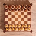 Игра настольная 3 в 1, шахматы, домино, кубики, доска 20×20 см, дерево шишам - Фото 9