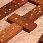Игра настольная 3 в 1, шахматы, домино, кубики, доска 35×35 см, дерево шишам - Фото 11