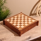 Игра настольная 3 в 1, шахматы, домино, кубики, доска 35×35 см, дерево шишам - Фото 14