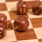 Игра настольная 3 в 1, шахматы, домино, кубики, доска 35×35 см, дерево шишам - Фото 9