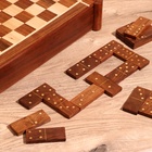 Игра настольная 3 в 1, шахматы, домино, кубики, доска 35×35 см, дерево шишам - Фото 10