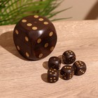 Кубики игральные в шкатулке, 6.5×6.5×6.5 см, дерево шишам - Фото 1