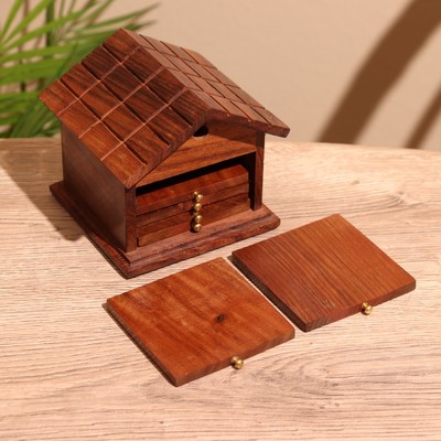 Подставки под горячее, 6 шт., 11×11×10 см, дерево шишам