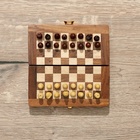 Шахматы карманные, доска 12,5х12,5 см, дерево шишам - Фото 2