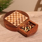 УЦЕНКА Шахматы круглые, доска 18×18 см, дерево шишам - Фото 3