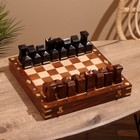 Шахматы складные, доска 35х35 см, дерево шишам - фото 110812831